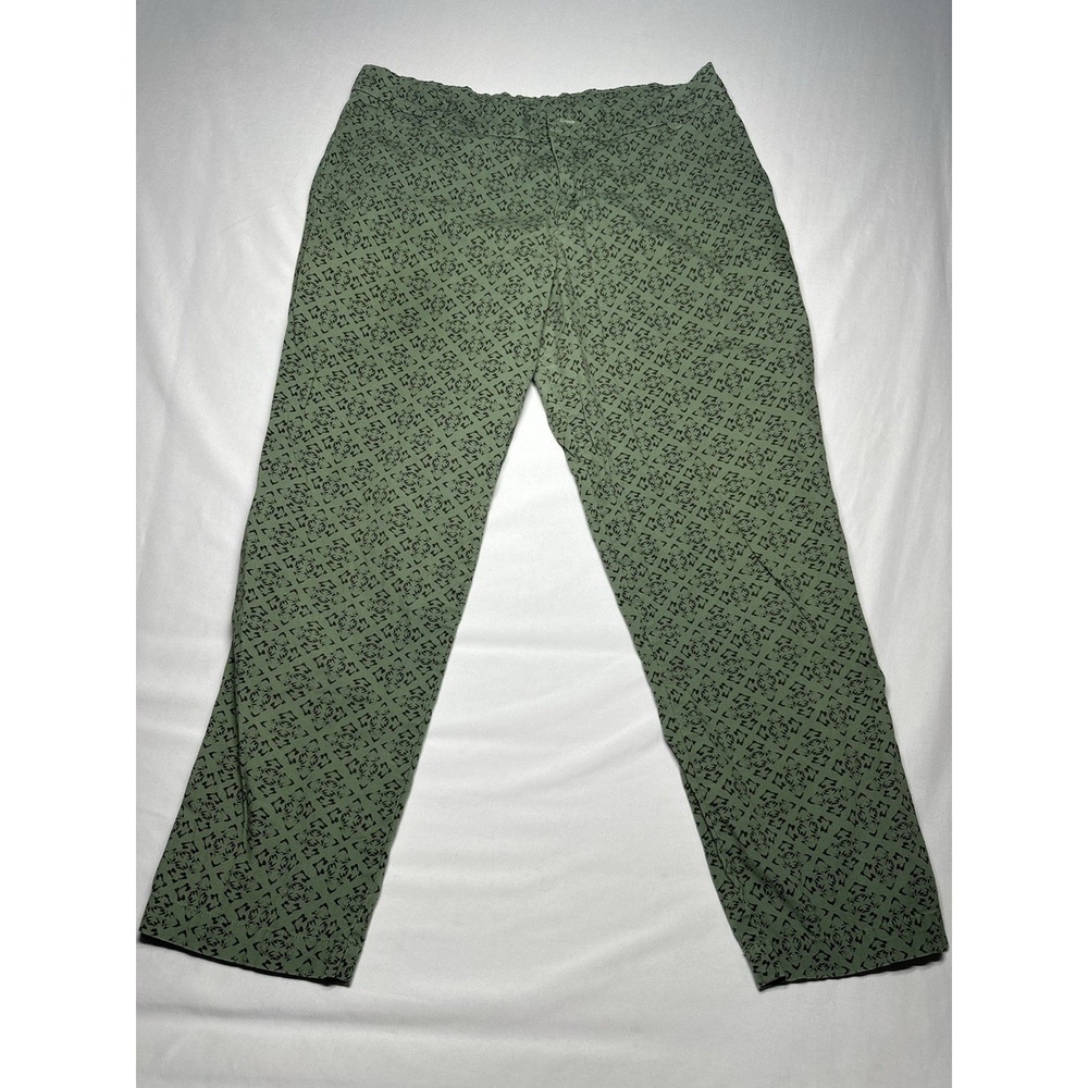 Patagonia Women Organic Cotton Crop Pants Green Black‎ Diamond Print Size 6
